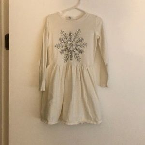 Sequin snowflake sweater dress